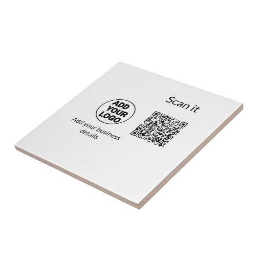 Minimaal enkelvoudig q r code add logo san code na tegeltje (Zijkant)