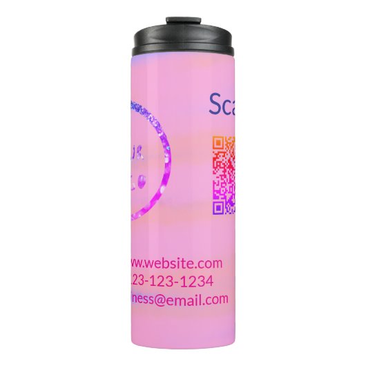 Minimaal enkelvoudig q r code add logo san code na thermosbeker (Voorkant)