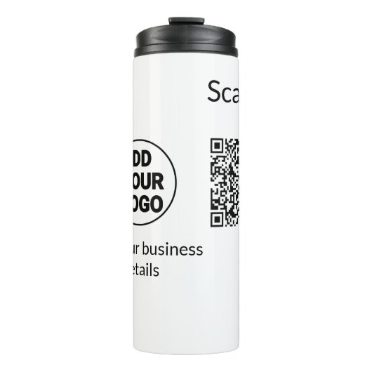 Minimaal enkelvoudig q r code add logo san code na thermosbeker (Voorkant)