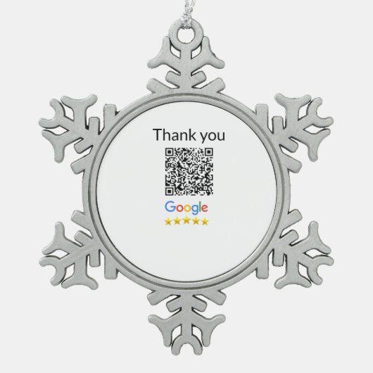 Minimaal enkelvoudig q r code add logo san code na tin sneeuwvlok ornament (Voorkant)