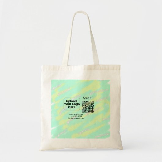 Minimaal enkelvoudig q r code add logo san code na tote bag (Voorkant)