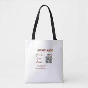 Minimaal enkelvoudig q r code add logo san code na tote bag