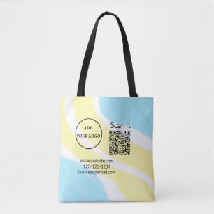 Minimaal enkelvoudig q r code add logo san code na tote bag
