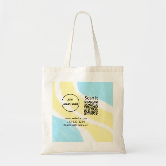 Minimaal enkelvoudig q r code add logo san code na tote bag (Voorkant)