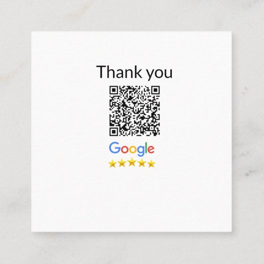 Minimaal enkelvoudig q r code add logo san code na vierkante visitekaartje (Achterkant)