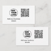 Minimaal enkelvoudig q r code add logo san code na visitekaartje (Voorkant / Achterkant)