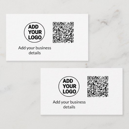 Minimaal enkelvoudig q r code add logo san code na visitekaartje (Voorkant / Achterkant)
