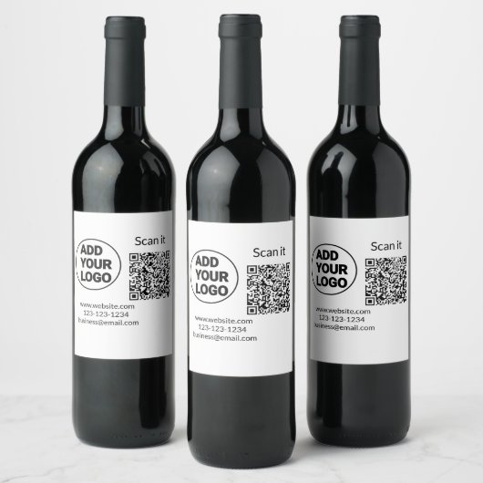 Minimaal enkelvoudig q r code add logo san code na wijn etiket (Flessen)