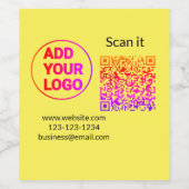 Minimaal enkelvoudig q r code add logo san code na wijn etiket (Enkel label)