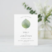 Minimaal eucalyptusblad Bewaar de datum Aankondigingskaart (Staand voorkant)