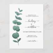 Minimaal eucalyptushuwelijk uitnodiging briefkaart (Voorkant)