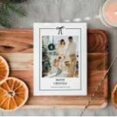 Minimaal Familie Foto Kerst Kaart met Boog