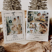 Minimaal Familie Foto Kerst Kaart met Boog