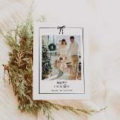 Minimaal Familie Foto Kerst Kaart met Boog
