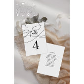 Minimaal Fancy Script "Tafel" Kalligrafie Bruiloft Kaart