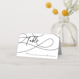 Minimaal Fancy Script "Tafel" Kalligrafie Bruiloft Plaatskaartje