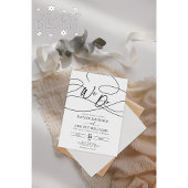 Minimaal Fancy script "we doen" kalligrafie bruilo Kaart