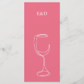 Minimaal felroze Wedding Bar menu (Achterkant)