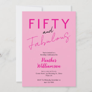 Minimaal Fifty and Fabulous 50ste verjaardag  Kaart