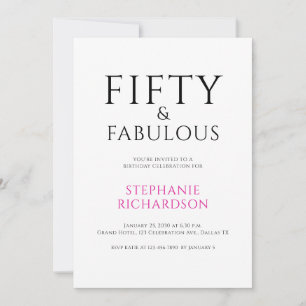 Minimaal Fifty and Fabulous 50ste verjaardagsfeest Kaart