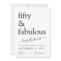 Minimaal Fifty and Fabulous 50ste verjaardagsfeest