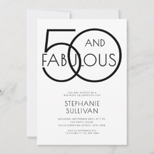 Minimaal Fifty and Fabulous 50ste verjaardagsfeest Kaart