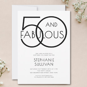 Minimaal Fifty and Fabulous 50ste verjaardagsfeest Kaart
