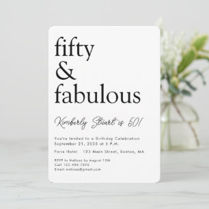 Minimaal Fifty and Fabulous 50ste verpartij Kaart
