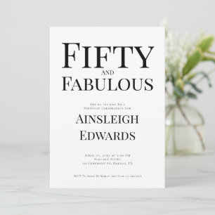 Minimaal Fifty and Fabulous 50ste verpartij Kaart