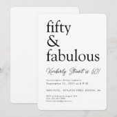 Minimaal Fifty and Fabulous 50ste verpartij Kaart (Voorkant / Achterkant)