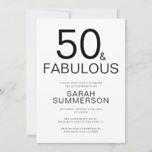 Minimaal Fifty en Fabulous 50e verjaardagsfeest