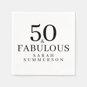 Minimaal Fifty en Fabulous 50e verjaardagsfeestje Servet