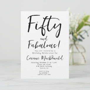 Minimaal Fifty en Fabulous 50ste verjaardag Kaart