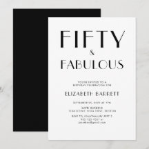 Minimaal Fifty en Fabulous 50ste verjaardagsfeest