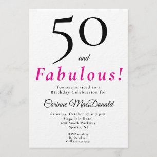 Minimaal Fifty en Fabulous 50ste verjaardagsfeest Kaart