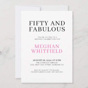Minimaal Fifty en Fabulous 50ste verjaardagsfeest Kaart