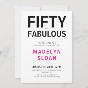 Minimaal Fifty en Fabulous 50ste verjaardagsfeest Kaart
