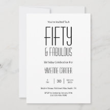 Minimaal Fifty en Fabulous 50ste verjaardagsfeest