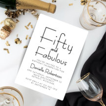 Minimaal Fifty en Fabulous 50ste verjaardagsfeest