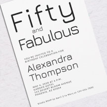 Minimaal Fifty en Fabulous 50ste verjaardagsfeest