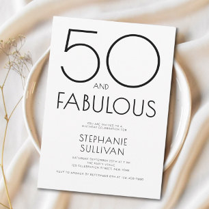 Minimaal Fifty en Fabulous 50ste verjaardagsfeest Kaart