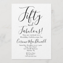 Minimaal Fifty en Fabulous 50ste verjaardagsfeest