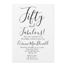 Minimaal Fifty en Fabulous 50ste verjaardagsfeest