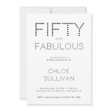 Minimaal Fifty en Fabulous 50ste verjaardagsfeest