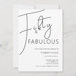Minimaal Fifty en Fabulous 50ste verjaardagsfeest Kaart