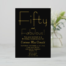 Minimaal Fifty en Fabulous 50ste verjaardagsfeestj