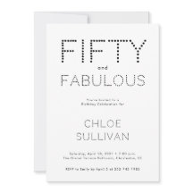 Minimaal Fifty en Fabulous 50ste verjaardagsfeestj