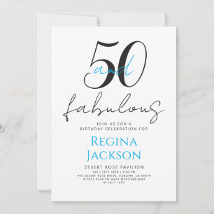 Minimaal Fifty en Fabulous 50ste verjaardagsfeestj Kaart