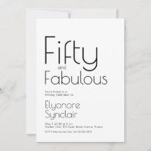 Minimaal Fifty en Fabulous 50ste verjaardagsfeestj