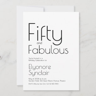 Minimaal Fifty en Fabulous 50ste verjaardagsfeestj Kaart